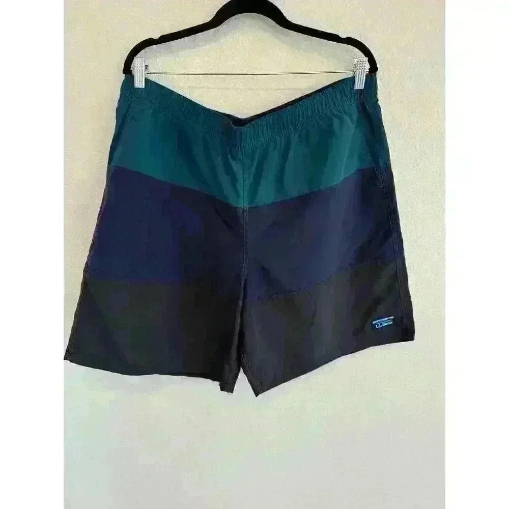 Men's Classic Supplex Sport Shorts, Colorblock, 8" Swim Trunks